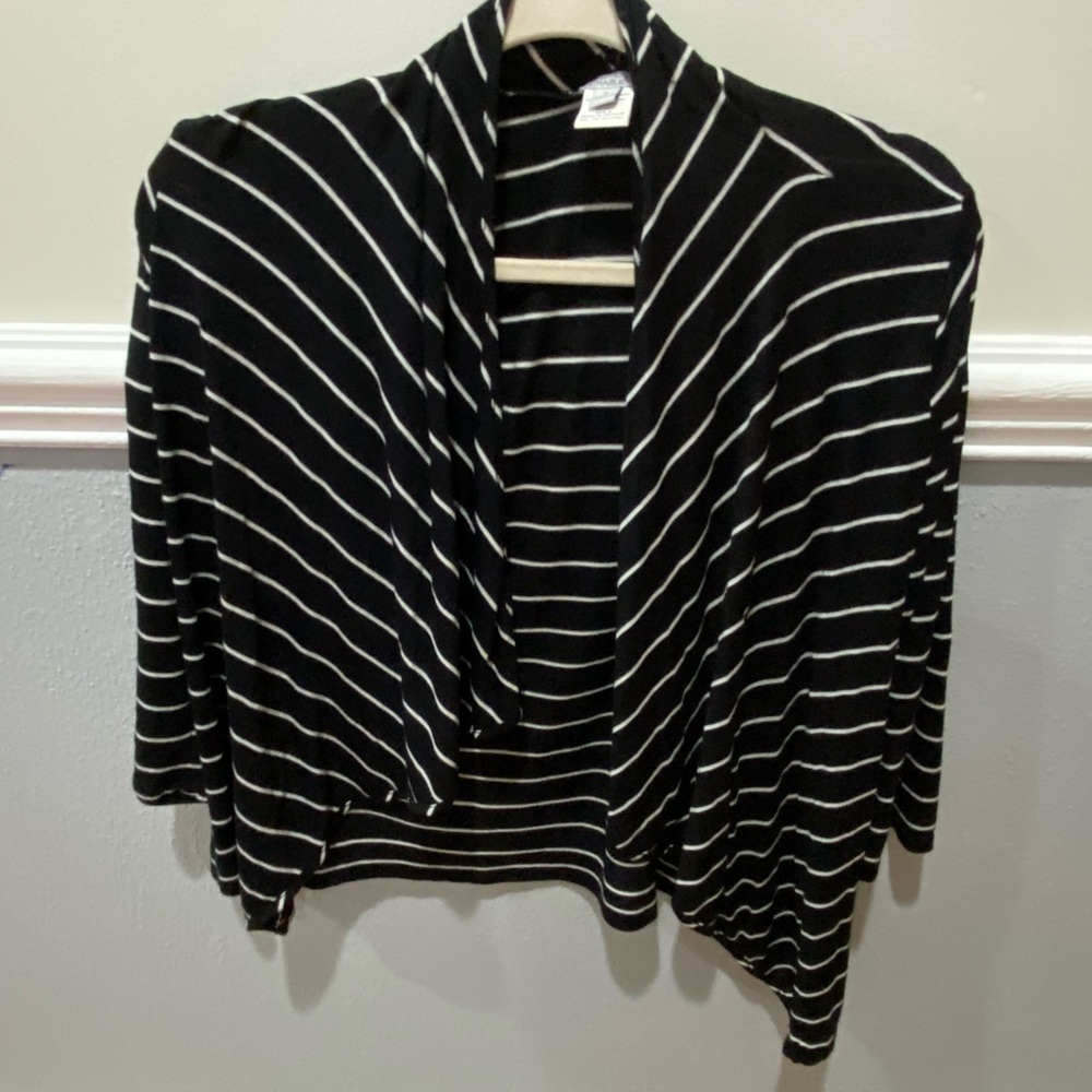 Black and White Striped Cover Up Mid Length